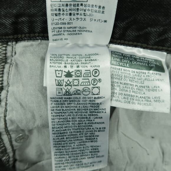 LEVIS Black Denim Skirt Button Fly Raw Hem Size Size 28 - Picture 8 of 8